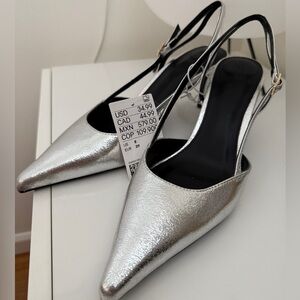 Silver H&M kitten heel